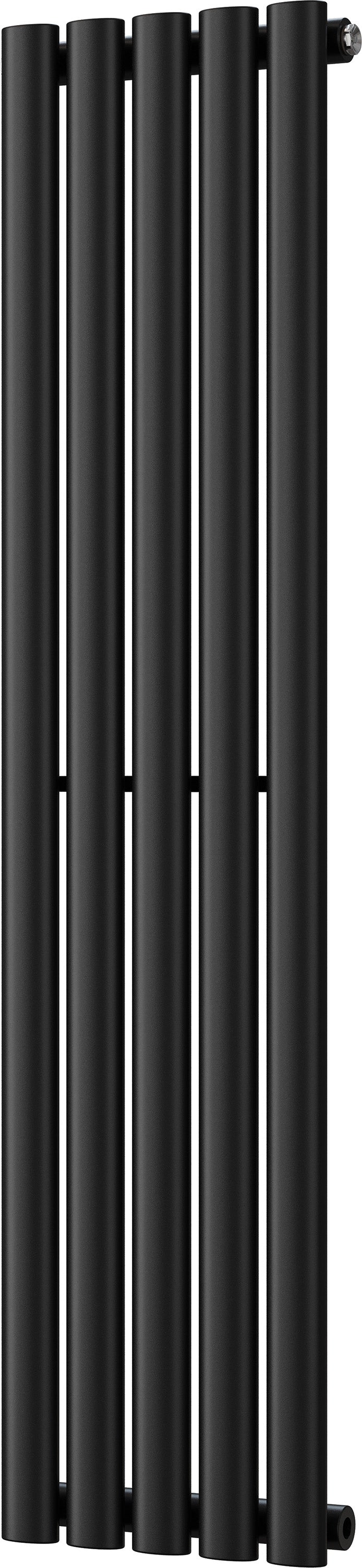 Omeara - Black Vertical Radiator H1200mm x W290mm Single Panel