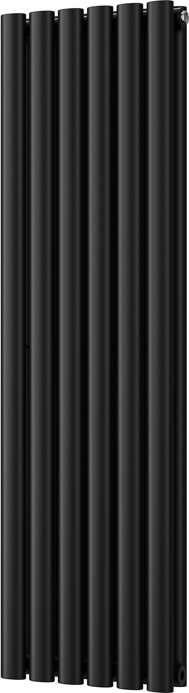 Omeara - Black Vertical Radiator H1200mm x W348mm Double Panel