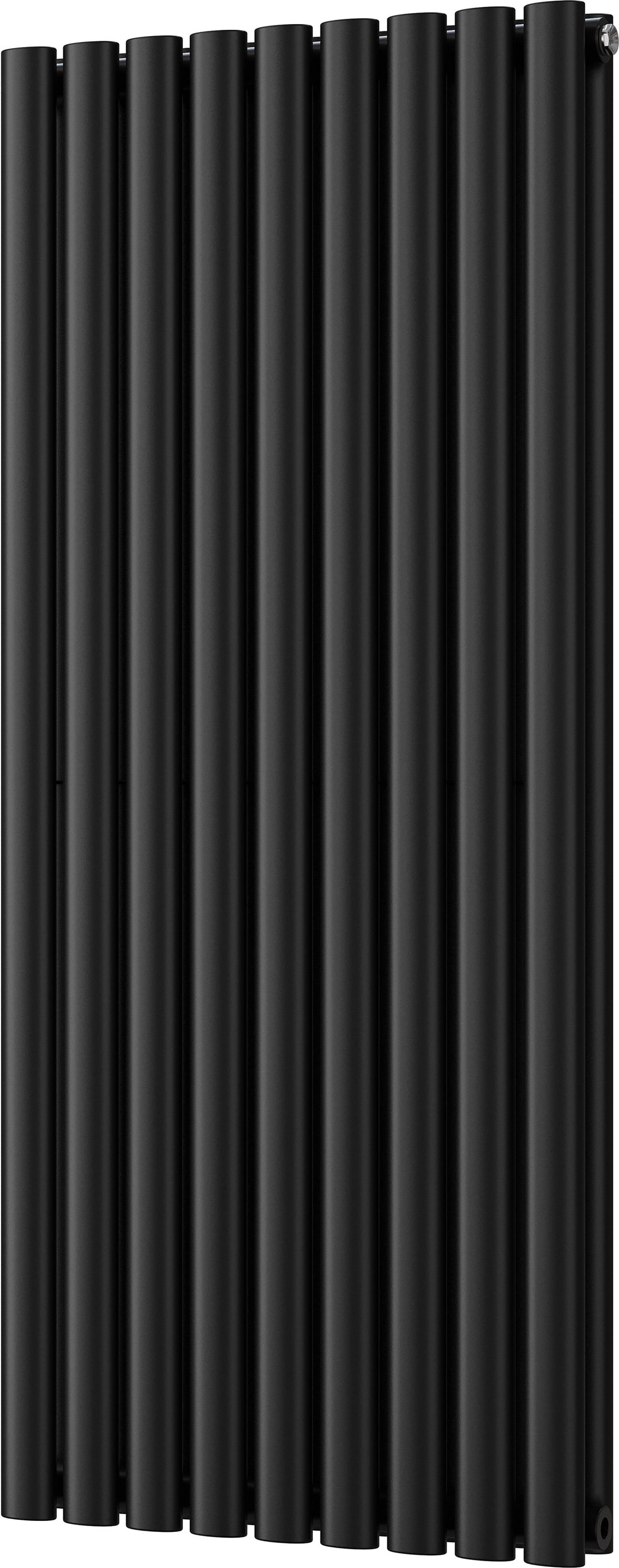 Omeara - Black Vertical Radiator H1200mm x W522mm Double Panel