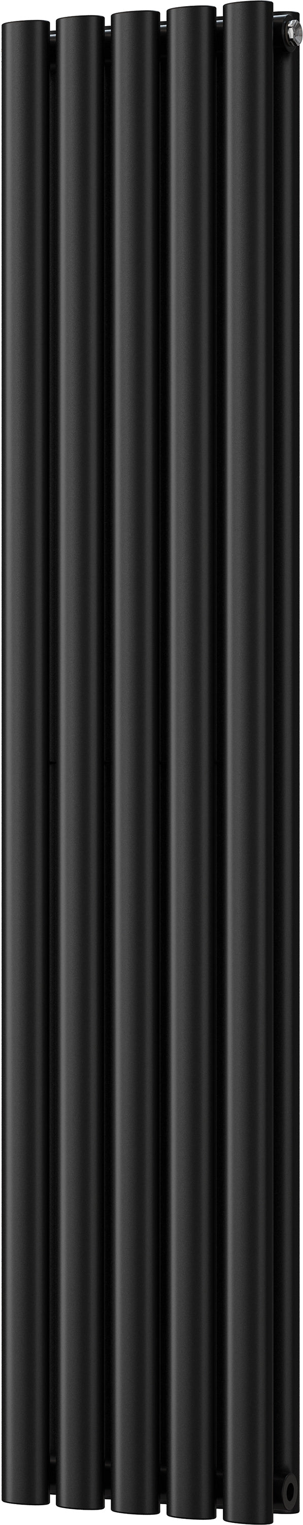 Omeara - Black Vertical Radiator H1400mm x W290mm Double Panel