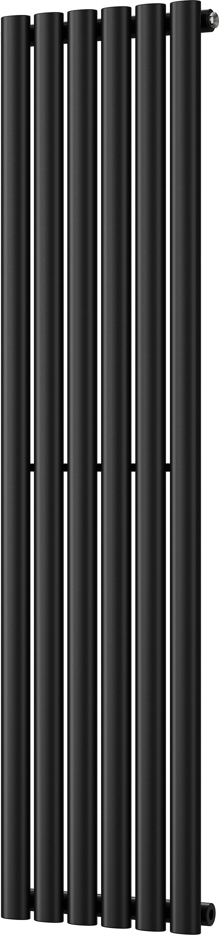 Omeara - Black Vertical Radiator H1400mm x W348mm Single Panel