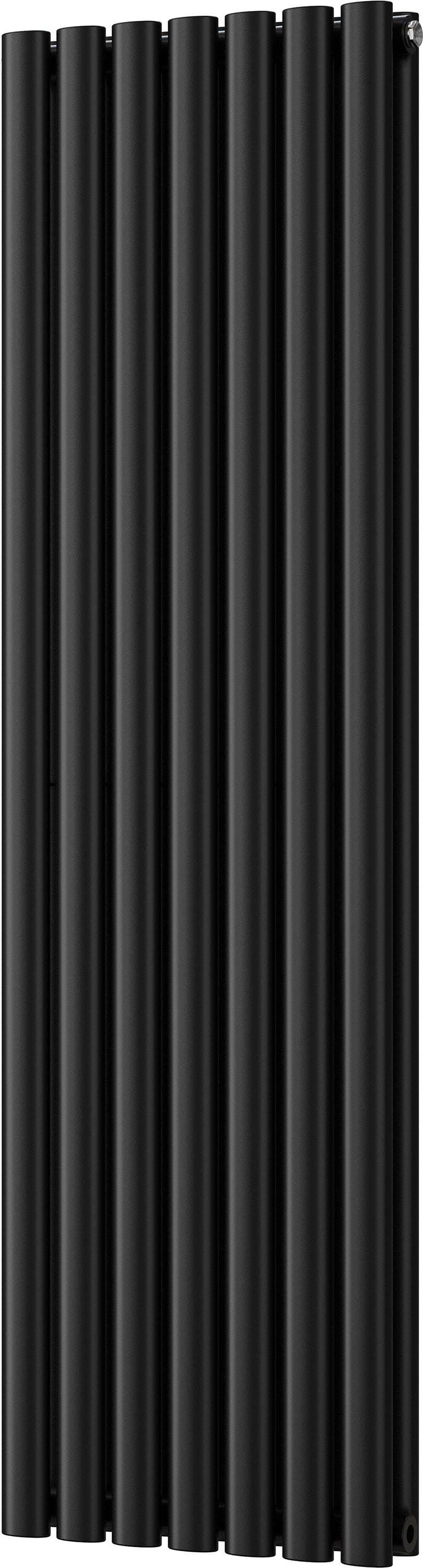 Omeara - Black Vertical Radiator H1400mm x W406mm Double Panel