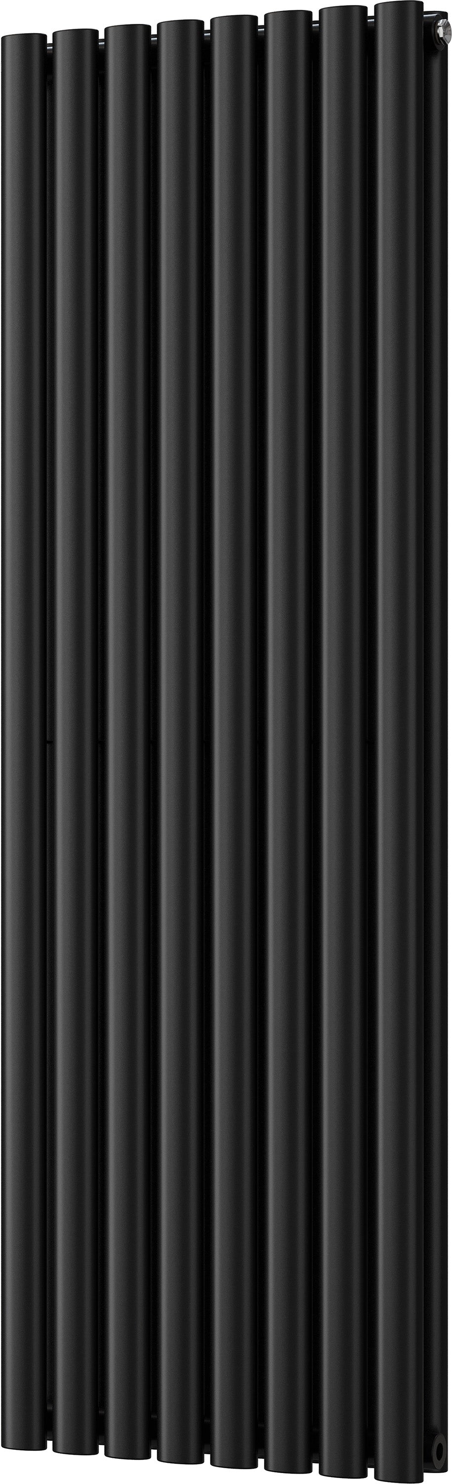 Omeara - Black Vertical Radiator H1400mm x W464mm Double Panel