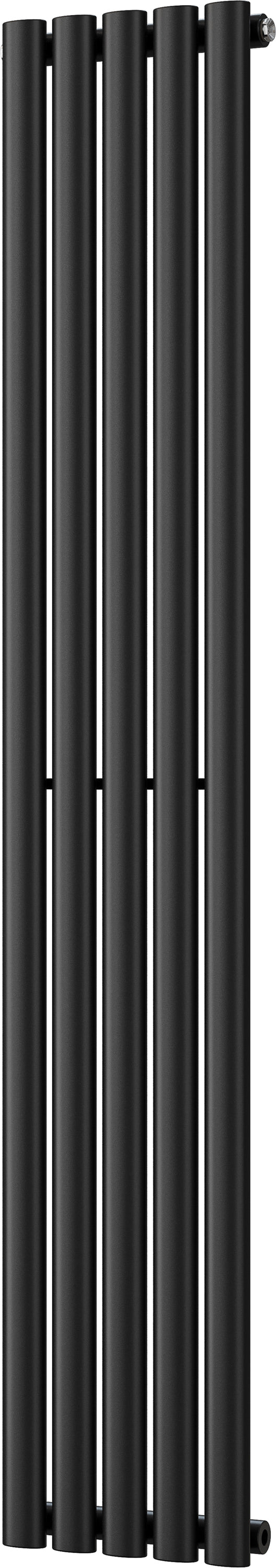 Omeara - Black Vertical Radiator H1600mm x W290mm Single Panel