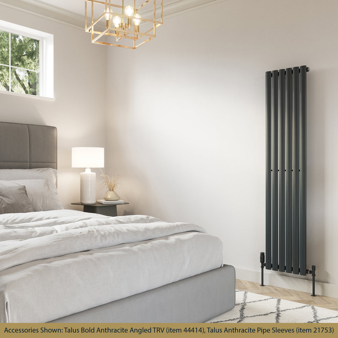 Omeara - Anthracite Vertical Radiator H1600mm x W348mm Single Panel