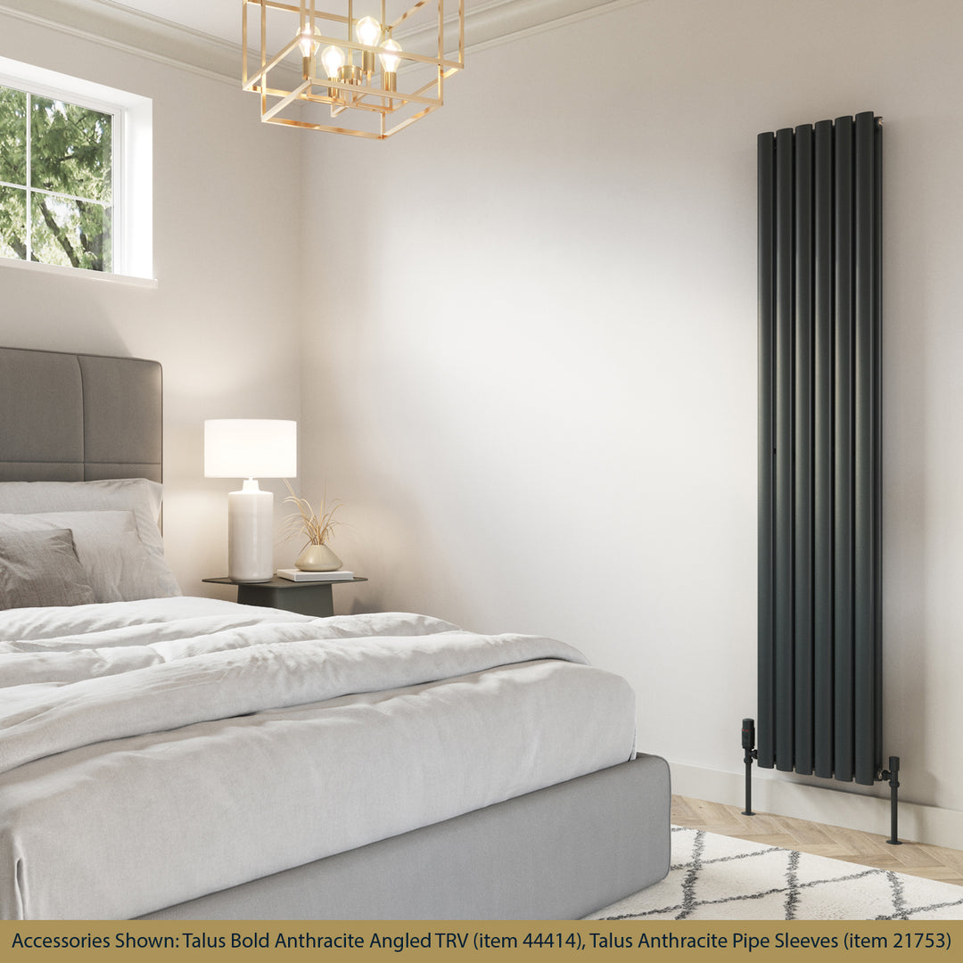 Omeara - Anthracite Vertical Radiator H1800mm x W348mm Double Panel