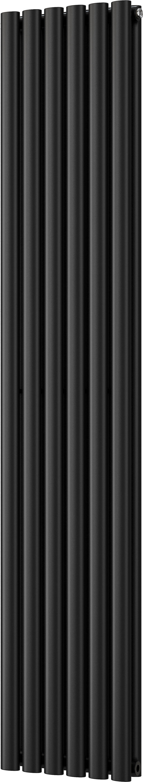 Omeara - Black Vertical Radiator H1800mm x W348mm Double Panel