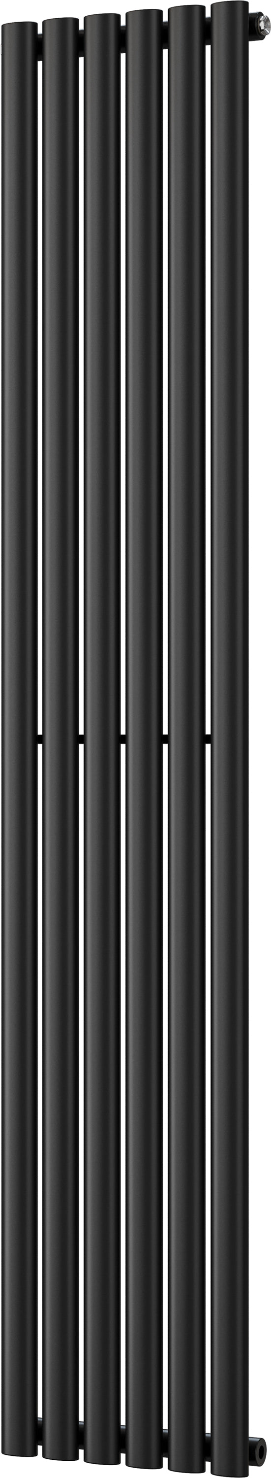 Omeara - Black Vertical Radiator H1800mm x W348mm Single Panel