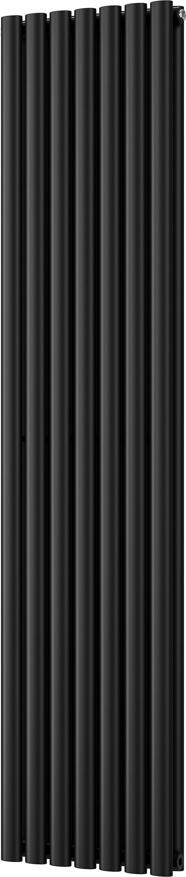 Omeara - Black Vertical Radiator H1800mm x W406mm Double Panel