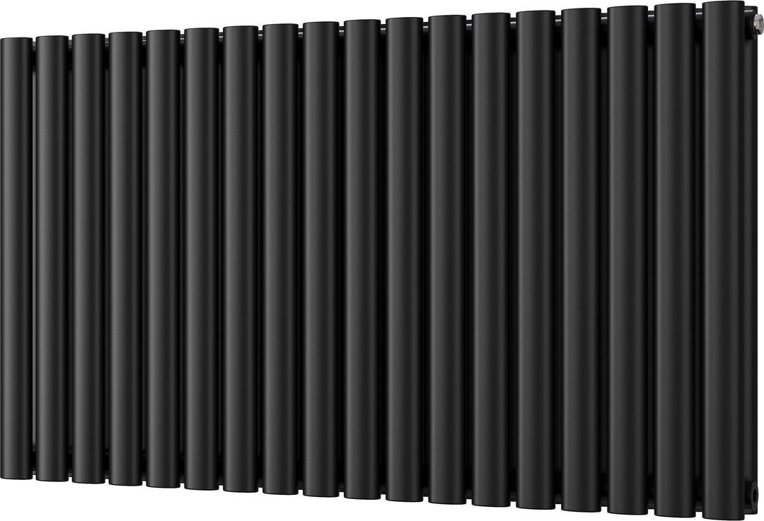Omeara - Black Horizontal Radiator H600mm x W1044mm Double Panel