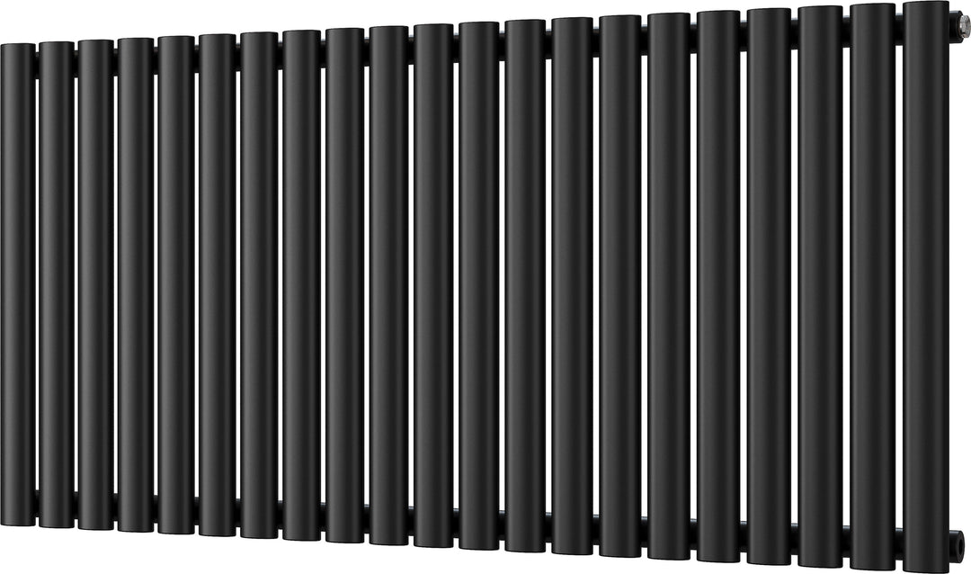 Omeara - Black Horizontal Radiator H600mm x W1218mm Single Panel