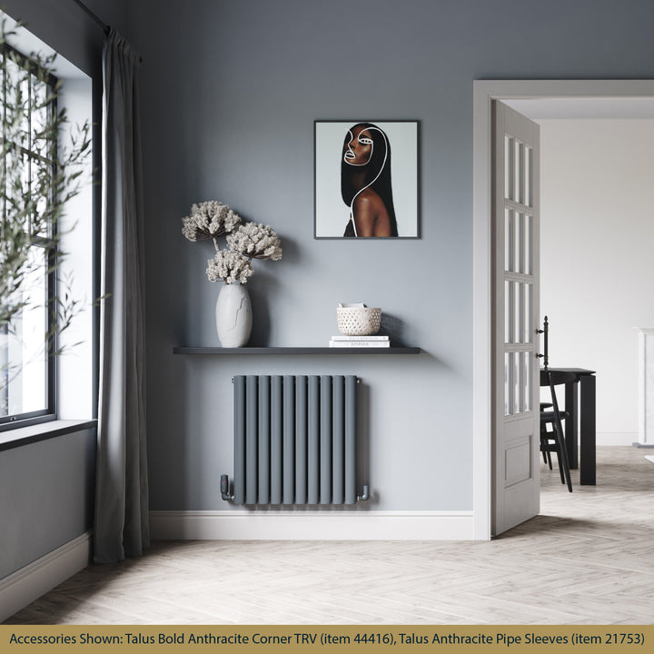 Omeara - Anthracite Horizontal Radiator H600mm x W580mm Double Panel