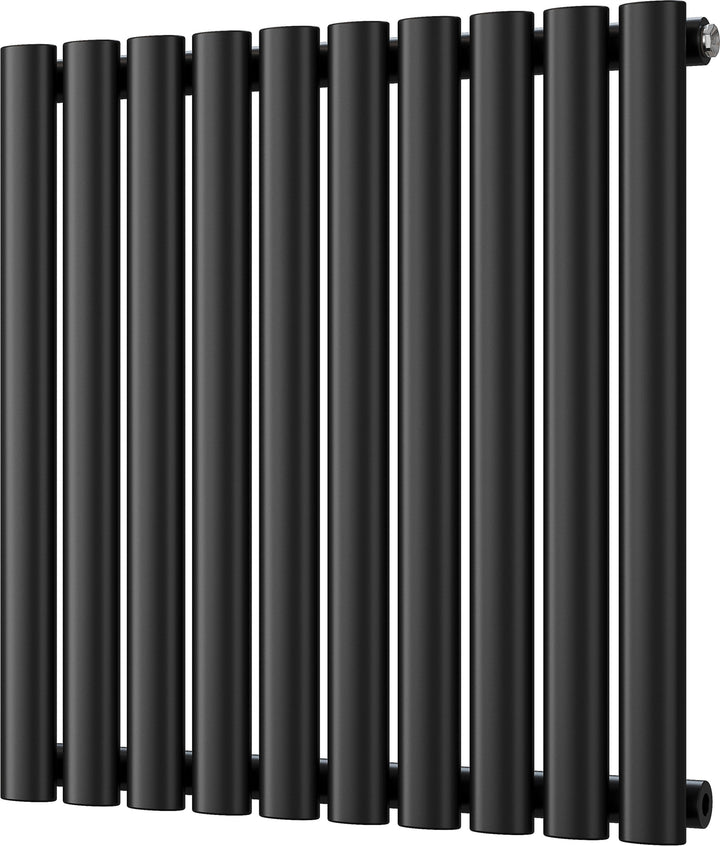 Omeara - Black Horizontal Radiator H600mm x W580mm Single Panel