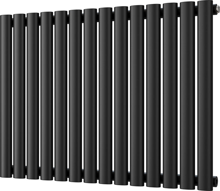 Omeara - Black Horizontal Radiator H600mm x W812mm Single Panel
