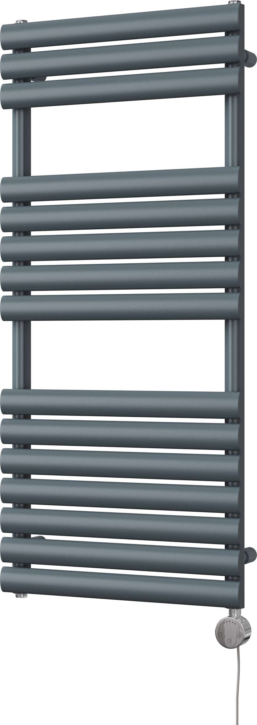Omeara - Anthracite Electric Towel Rail H1120mm x W500mm 300w Thermostatic