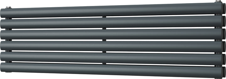 Omeara Axis - Anthracite Horizontal Radiator H348mm x W1200mm Double Panel