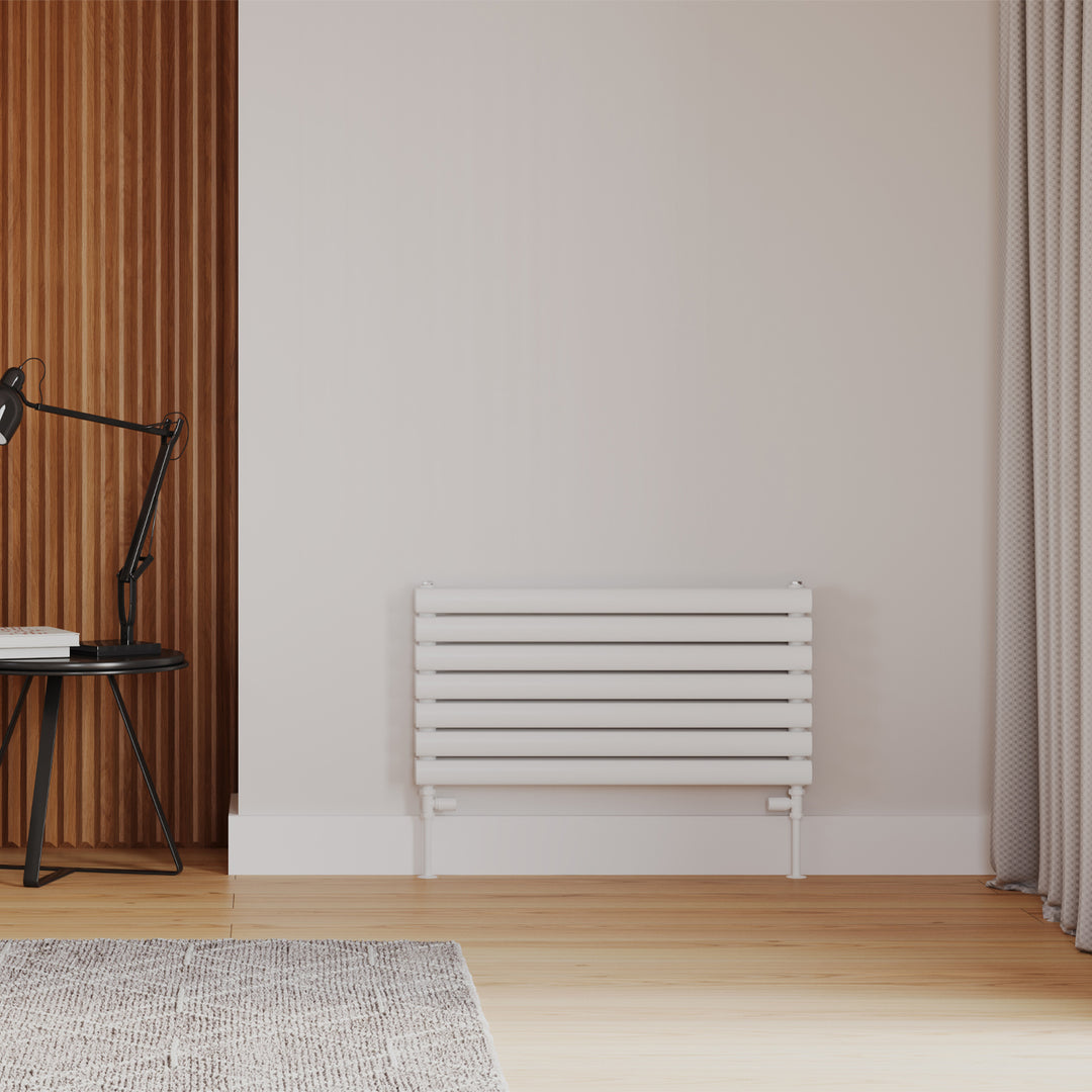 Omeara Axis - White Horizontal Radiator H406mm x W800mm Double Panel