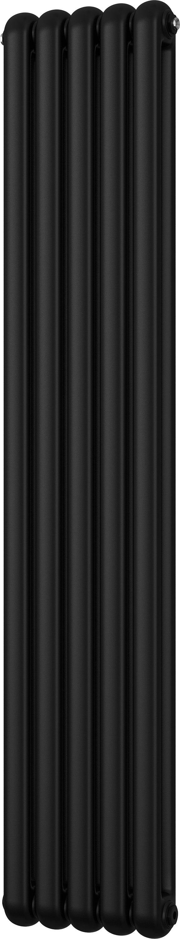 Sherwood - Black Vertical Round Top Column Radiator H1800mm x W368mm 2 Column