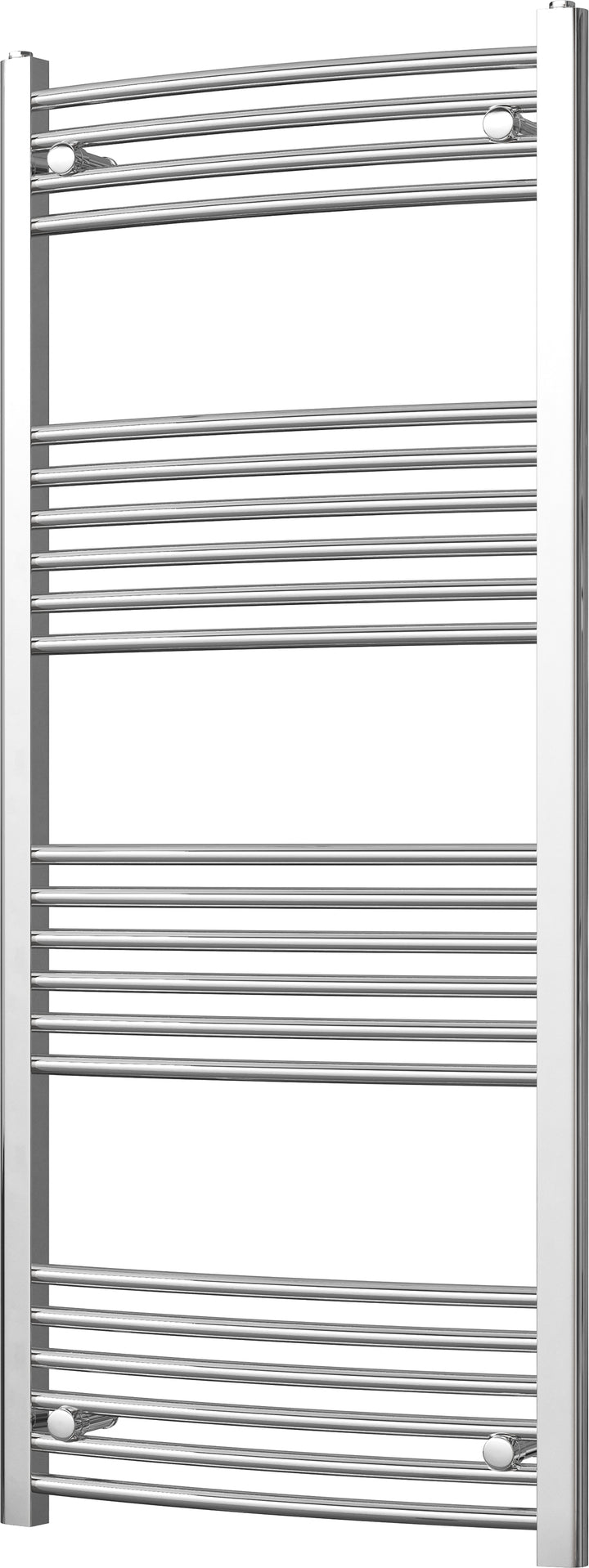 Zennor - Chrome Heated Towel Rail - H1400mm x W600mm - Curved