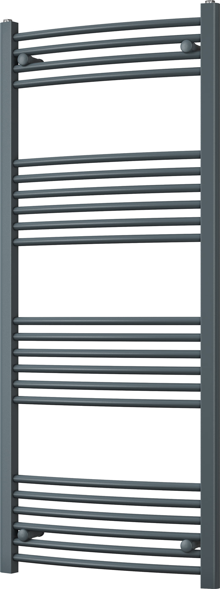 Zennor - Anthracite Heated Towel Rail - H1400mm x W600mm - Curved