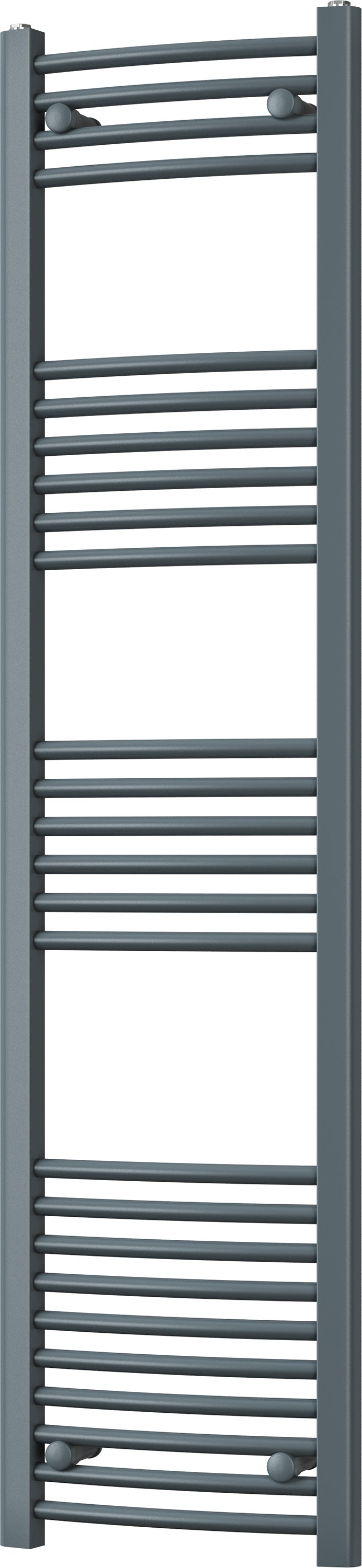 Zennor - Anthracite Heated Towel Rail - H1600mm x W400mm - Curved