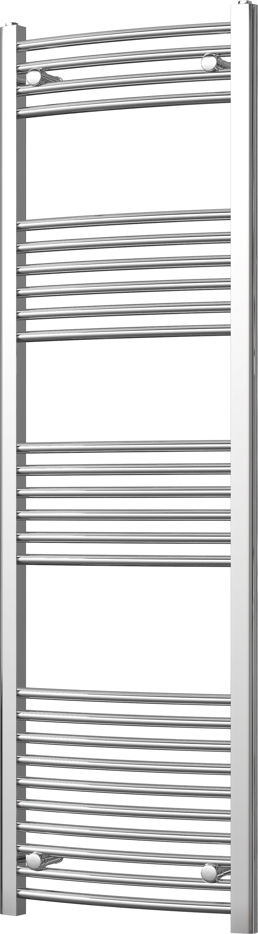 Zennor - Chrome Heated Towel Rail - H1600mm x W500mm - Curved