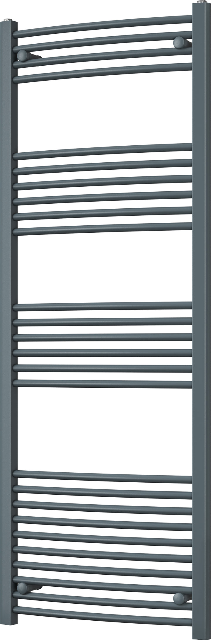 Zennor - Anthracite Heated Towel Rail - H1600mm x W600mm - Curved