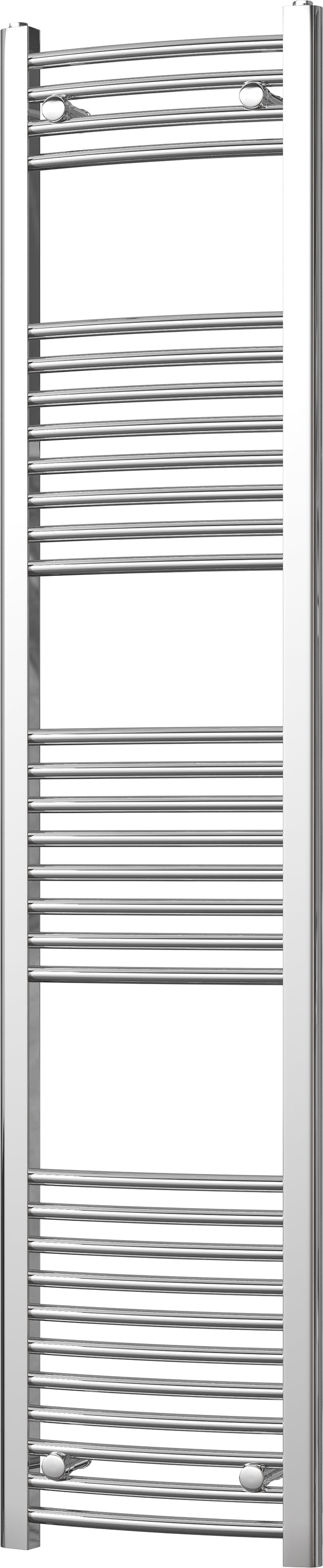 Zennor - Chrome Heated Towel Rail - H1800mm x W400mm - Curved