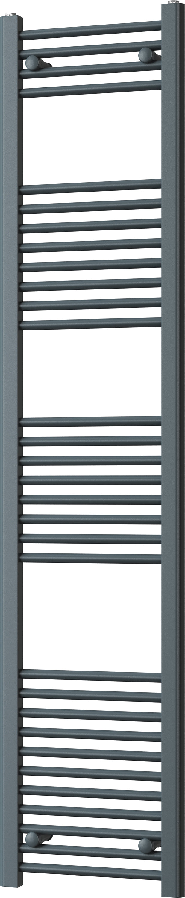 Zennor - Anthracite Heated Towel Rail - H1800mm x W400mm - Straight