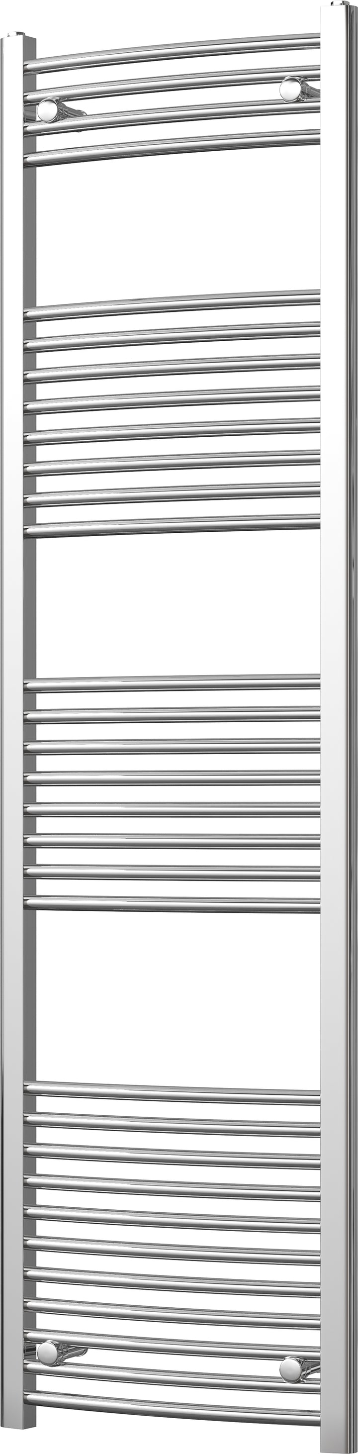 Zennor - Chrome Heated Towel Rail - H1800mm x W500mm - Curved