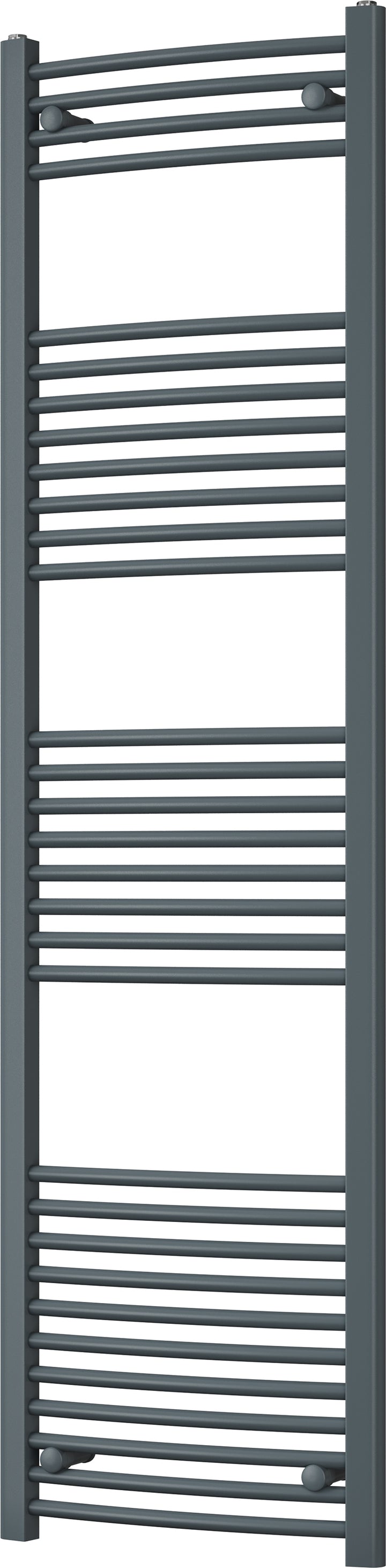 Zennor - Anthracite Heated Towel Rail - H1800mm x W500mm - Curved