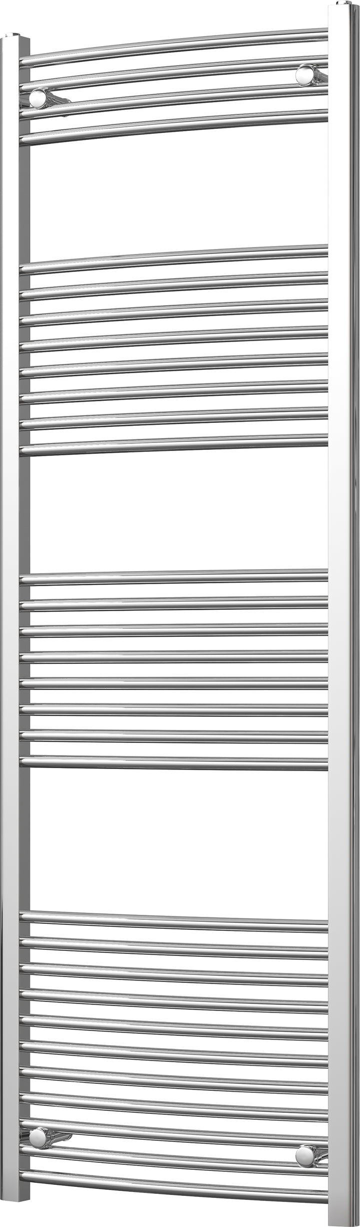 Zennor - Chrome Heated Towel Rail - H1800mm x W600mm - Curved