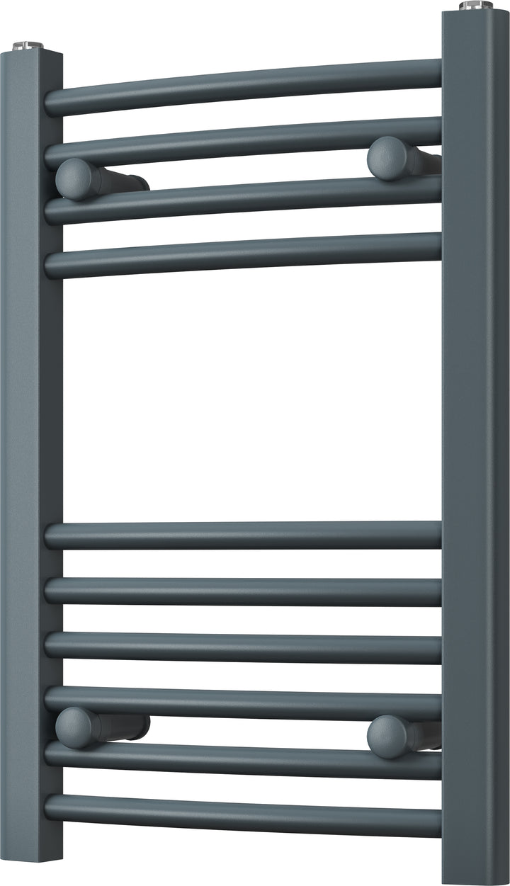 Zennor - Anthracite Heated Towel Rail - H600mm x W400mm - Curved