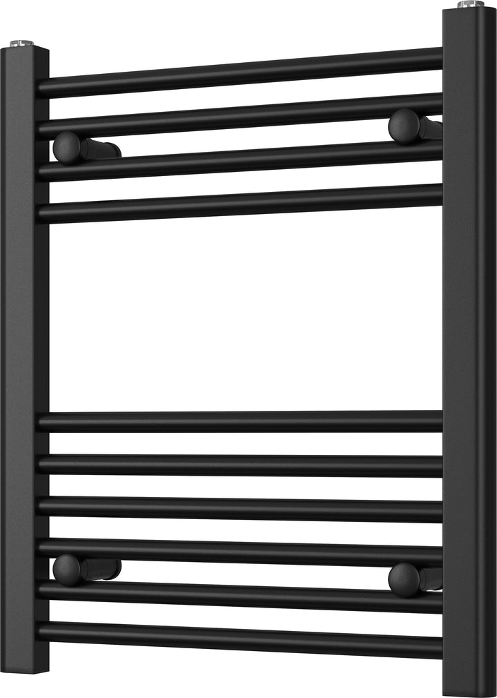 Zennor - Black Heated Towel Rail - H600mm x W500mm - Straight