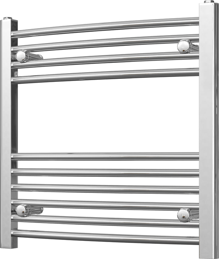 Zennor - Chrome Heated Towel Rail - H600mm x W600mm - Curved