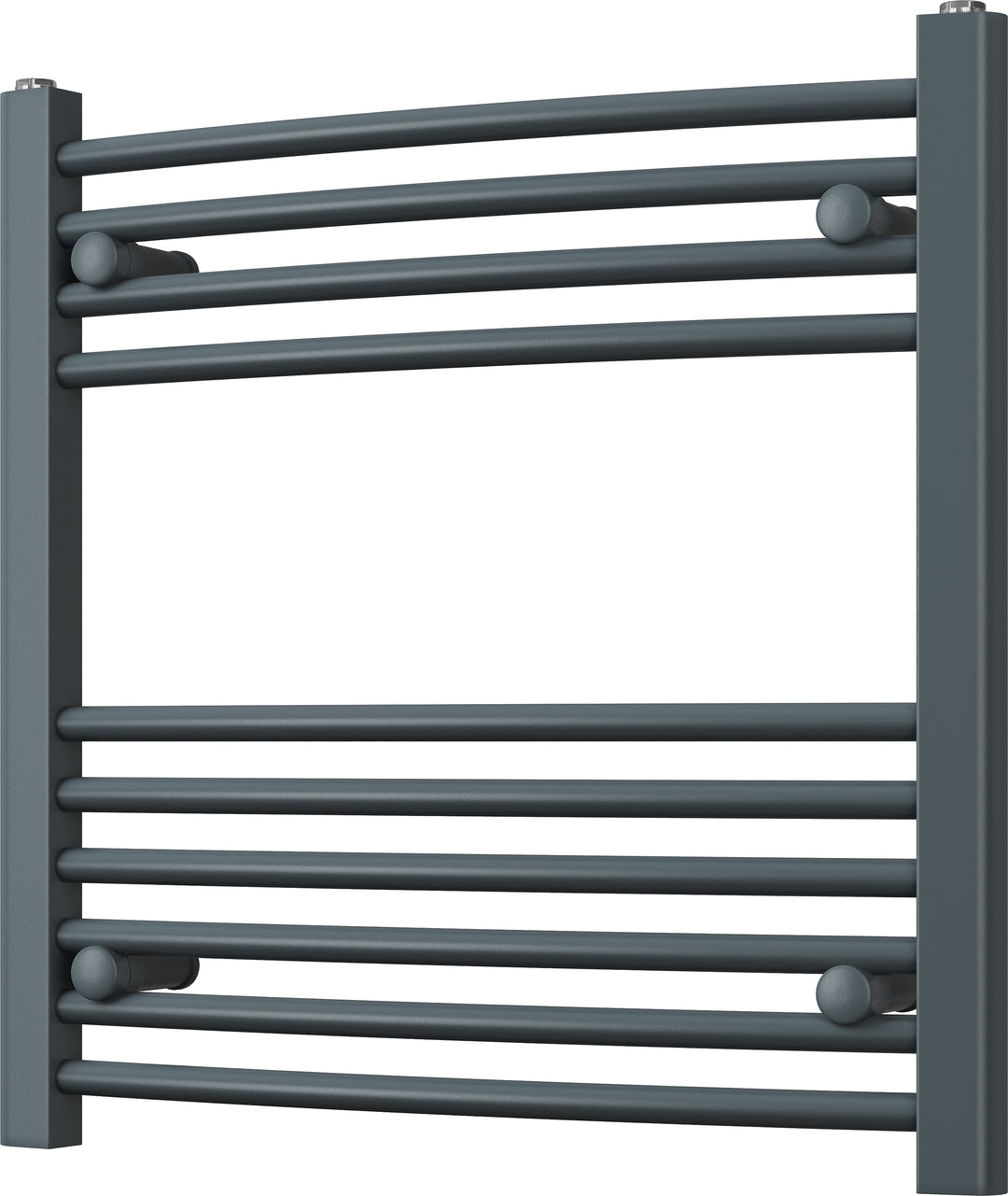 Zennor - Anthracite Heated Towel Rail - H600mm x W600mm - Curved